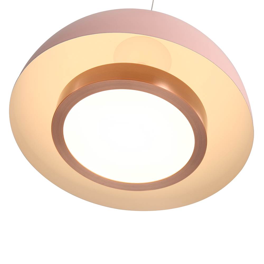 Golden Lighting 3632-12 DRS-ACR Dusty Rose Wry Lighting Solsken Integrated Led Pendant In Dusty Rose Image 5