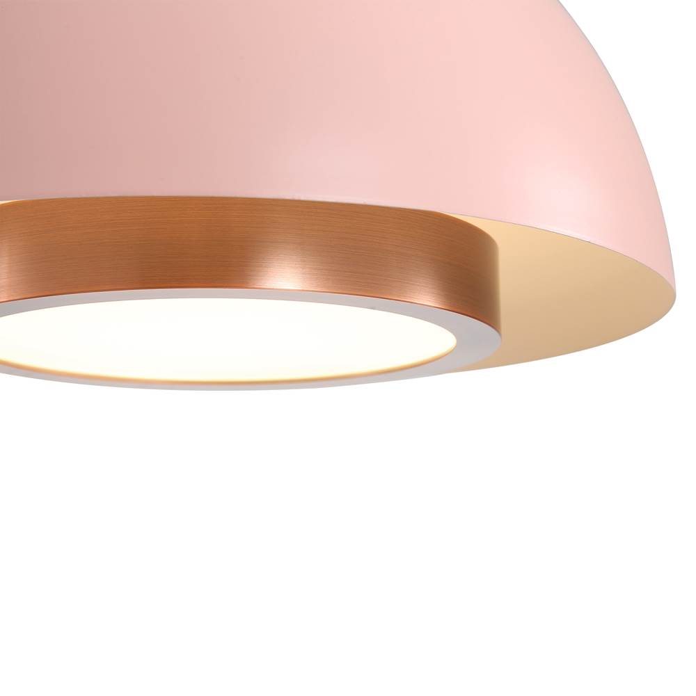Golden Lighting 3632-12 DRS-ACR Dusty Rose Wry Lighting Solsken Integrated Led Pendant In Dusty Rose Image 6