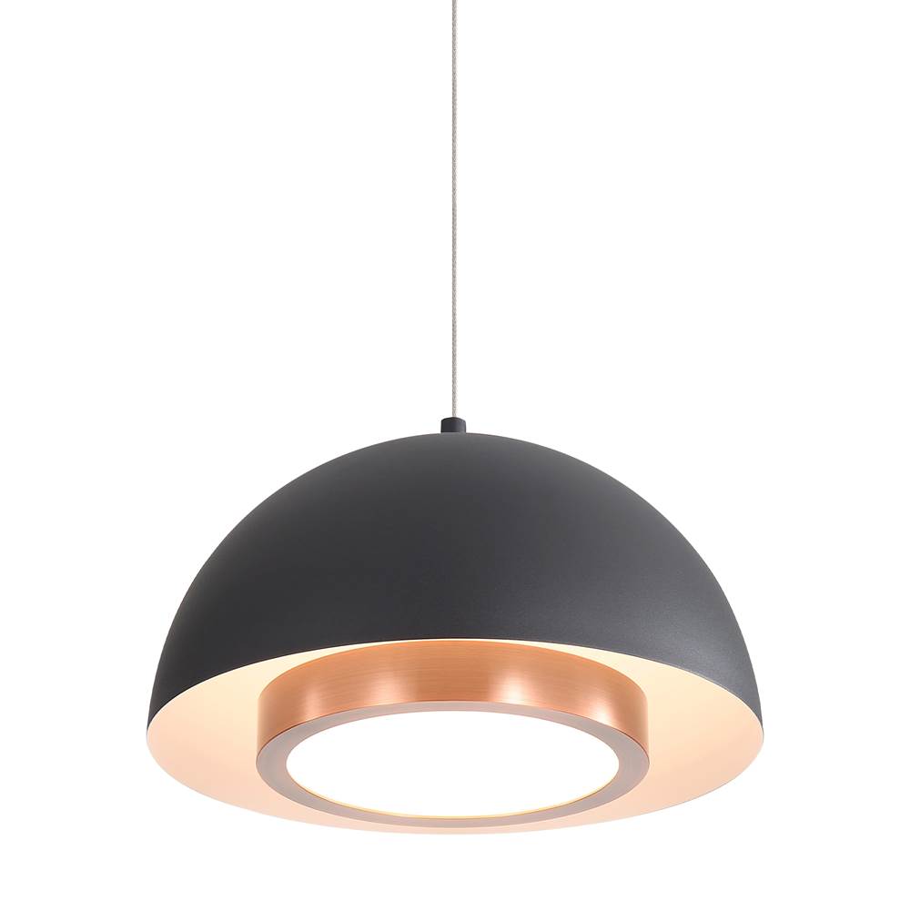 Golden Lighting 3632-12 SNB-ACR Sand Black Wry Lighting Solsken Integrated Led 12in Pendant In Sand Black Image 6