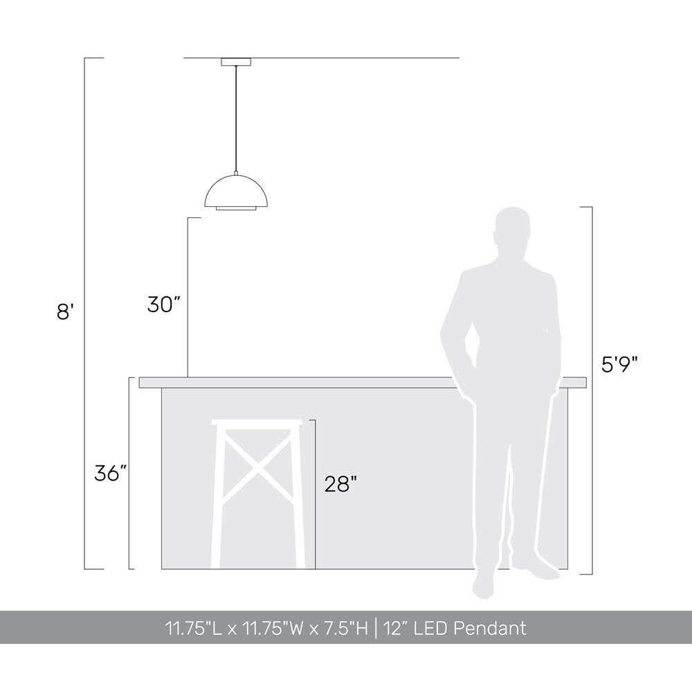 Golden Lighting 3632-12 SNW-ACR Sand White Wry Lighting Solsken Integrated Led 12in Pendant In Sand White Image 2