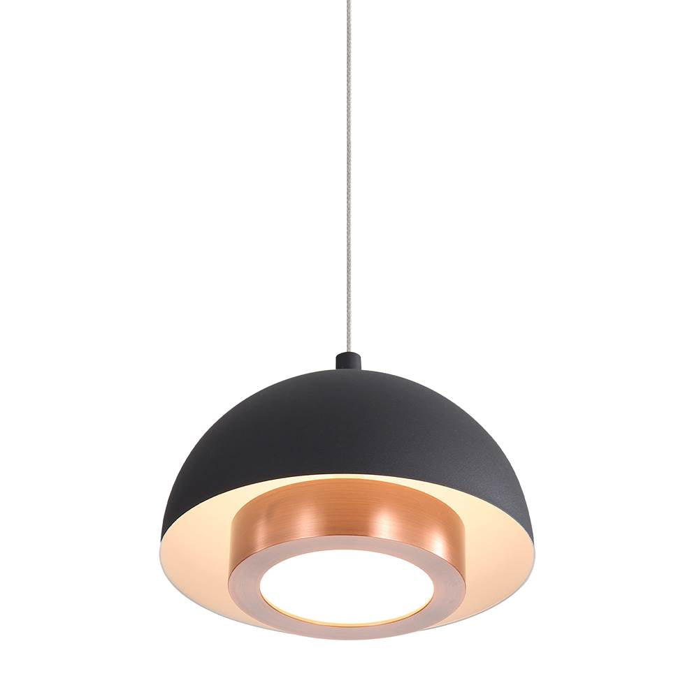 Golden Lighting Solsken Wry Lighting Solsken Integrated Led 7in Pendant In Sand Black