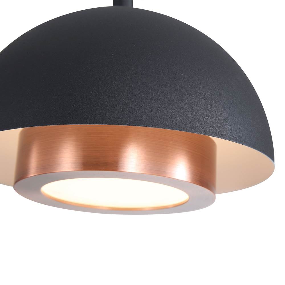 Golden Lighting 3632-7 SNB-ACR Sand Black Wry Lighting Solsken Integrated Led 7in Pendant In Sand Black Image 4