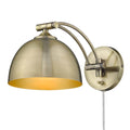 Golden Lighting 3688-A1W AB-AB Aged Brass Wry Lighting Rey 1-light Swing Arm Wall Lamp In Aged Brass Image 1