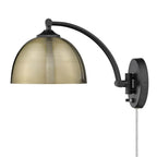 Golden Lighting Rey Wry Lighting Rey 1-light Swing Arm Wall Lamp In Aged Brass