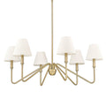 Golden Lighting 3690-6 BCB-IL Brushed Champagne Brass Yep By Golden Lighting Kennedy 6-light Chandelier In Brushed Champagne Brass And Ivory Linen Shade Image 1