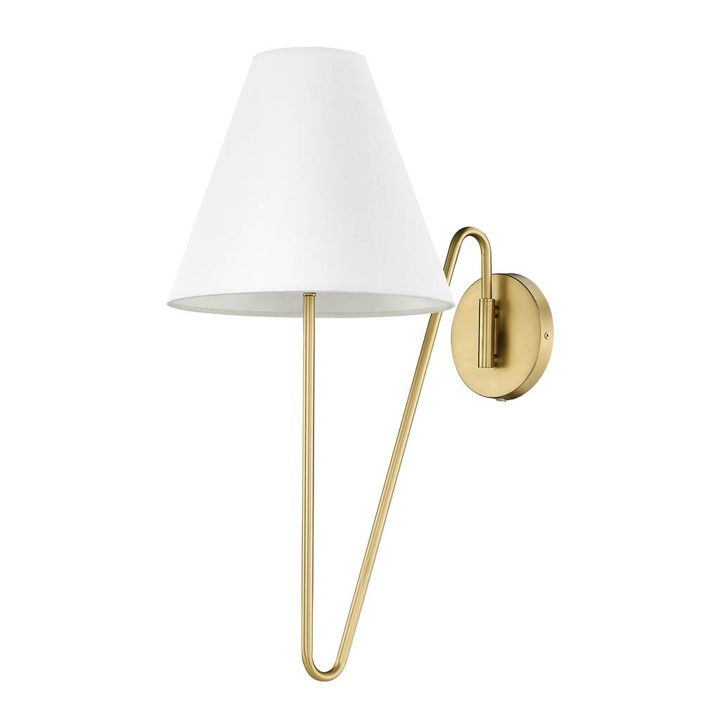 Golden Lighting 3690-A1W BCB-IL Brushed Champagne Brass Yep By Golden Lighting Kennedy 1-light Swing Arm Wall Lamp In Brushed Champagne Brass Image 1