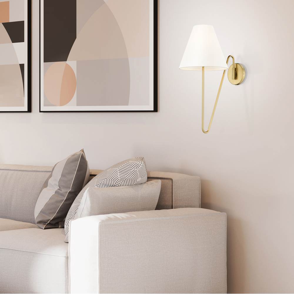 Golden Lighting 3690-A1W BCB-IL Brushed Champagne Brass Yep By Golden Lighting Kennedy 1-light Swing Arm Wall Lamp In Brushed Champagne Brass Image 3