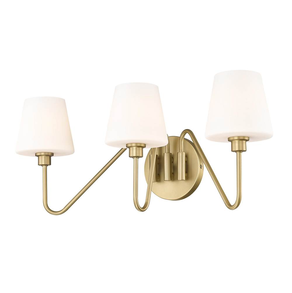Golden Lighting 3690-BA3 BCB-OP Brushed Champagne Brass Yep By Golden Lighting Kennedy 3-light Vanity In Brushed Champagne Brass Image 1
