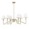 Golden Lighting 3690-LP BCB-IL Brushed Champagne Brass Yep By Golden Lighting Kennedy 6-light Island Light In Brushed Champagne Brass And Ivory Linen Shade Image 1