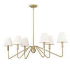 Golden Lighting 3690-LP BCB-IL Brushed Champagne Brass Yep By Golden Lighting Kennedy 6-light Island Light In Brushed Champagne Brass And Ivory Linen Shade Image 1