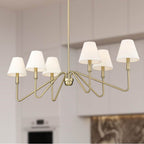 Golden Lighting 3690-LP BCB-IL Brushed Champagne Brass Yep By Golden Lighting Kennedy 6-light Island Light In Brushed Champagne Brass And Ivory Linen Shade Image 2
