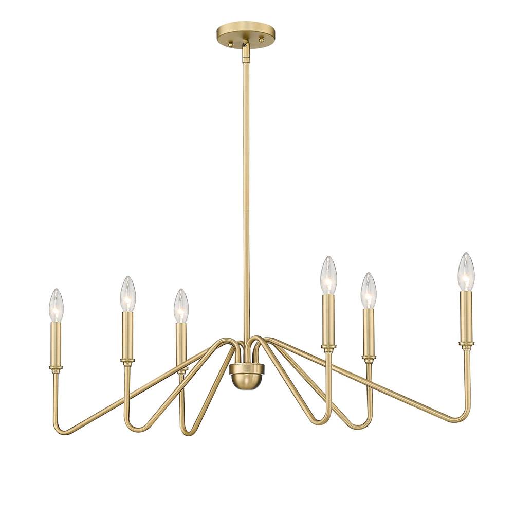 Golden Lighting 3690-LP BCB Brushed Champagne Brass Yep By Golden Lighting Kennedy 6-light Island Light In Brushed Champagne Brass Image 1