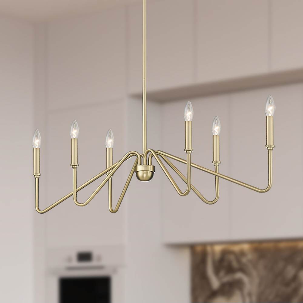 Golden Lighting 3690-LP BCB Brushed Champagne Brass Yep By Golden Lighting Kennedy 6-light Island Light In Brushed Champagne Brass Image 2