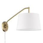 Golden Lighting 3694-A1W BCB-MWS Brushed Champagne Brass Wry Lighting Ryleigh 1-light Swing Arm In Brushed Champagne Brass And Modern White Shade Image 7