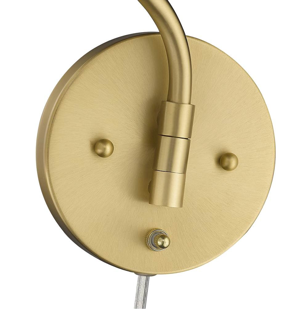 Golden Lighting 3694-A1W BCB-MWS Brushed Champagne Brass Wry Lighting Ryleigh 1-light Swing Arm In Brushed Champagne Brass And Modern White Shade Image 4