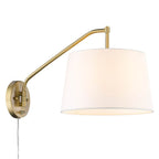 Golden Lighting 3694-A1W BCB-MWS Brushed Champagne Brass Wry Lighting Ryleigh 1-light Swing Arm In Brushed Champagne Brass And Modern White Shade Image 1