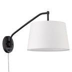 Golden Lighting 3694-A1W BLK-MWS Matte Black Wry Lighting Ryleigh 1-light Swing Arm Wall Lamp In Matte Black And Modern White Shade Image 7