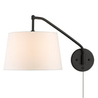 Golden Lighting 3694-A1W BLK-MWS Matte Black Wry Lighting Ryleigh 1-light Swing Arm Wall Lamp In Matte Black And Modern White Shade Image 6