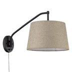 Golden Lighting 3694-A1W BLK-NS Matte Black Wry Lighting Ryleigh 1-light Swing Arm Wall Lamp In Matte Black And Natural Sisal Shade Image 7