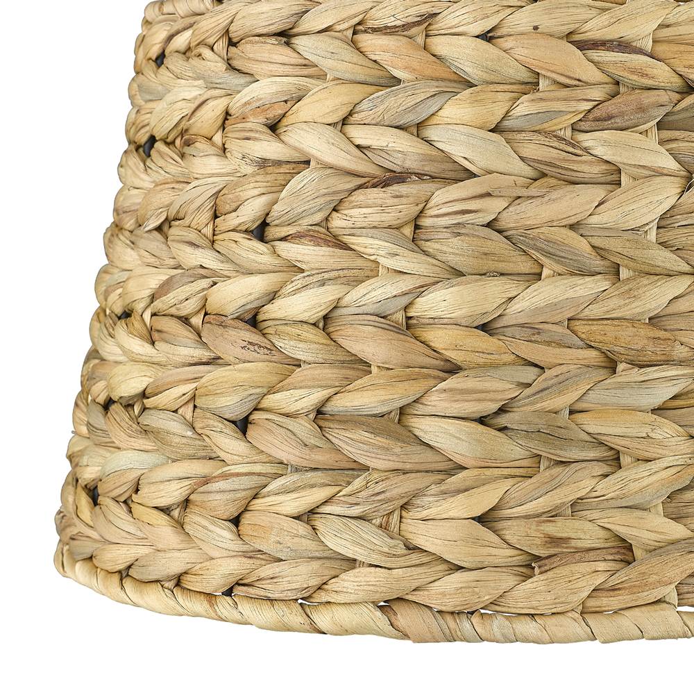 Golden Lighting 3694-A1W BLK-WSG Matte Black Wry Lighting Ryleigh 1-light Swing Arm Wall Lamp In Matte Black And Woven Sweet Grass Shade Image 5
