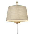 Golden Lighting Ryleigh Wry Lighting Ryleigh 1-light Swing Arm In Brushed Champagne Brass And Natural Sisal Shade