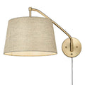 Golden Lighting 3694-A1W BCB-NS Brushed Champagne Brass Wry Lighting Ryleigh 1-light Swing Arm In Brushed Champagne Brass And Natural Sisal Shade Image 1