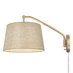 Golden Lighting 3694-A1W BCB-NS Brushed Champagne Brass Wry Lighting Ryleigh 1-light Swing Arm In Brushed Champagne Brass And Natural Sisal Shade Image 4