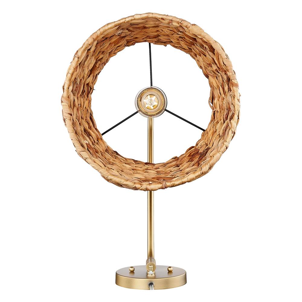 Golden Lighting 3694-A1W BCB-WSG Brushed Champagne Brass Wry Lighting Ryleigh 1-light Swing Arm In Brushed Champagne Brass And Woven Sweet Grass Image 5