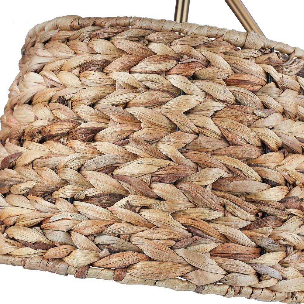 Golden Lighting 3694-A1W BCB-WSG Brushed Champagne Brass Wry Lighting Ryleigh 1-light Swing Arm In Brushed Champagne Brass And Woven Sweet Grass Image 3
