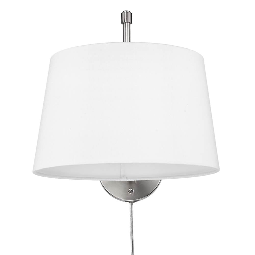 Golden Lighting Ryleigh Wry Lighting Ryleigh 1-light Swing Arm In Brushed Champagne Brass And Modern White Shade