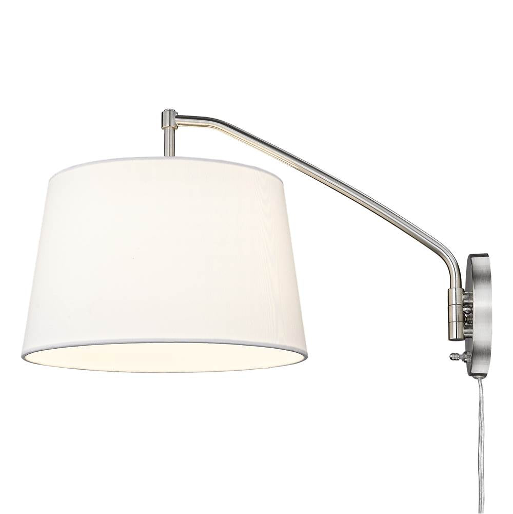 Golden Lighting 3694-A1W PW-MWS Pewter Wry Lighting Ryleigh 1-light Swing Arm Wall Lamp In Pewter And Modern White Shade Image 4