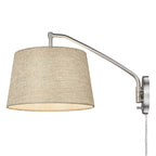 Golden Lighting 3694-A1W PW-NS Pewter Wry Lighting Ryleigh 1-light Swing Arm Wall Lamp In Pewter And Natural Sisal Shade Image 4