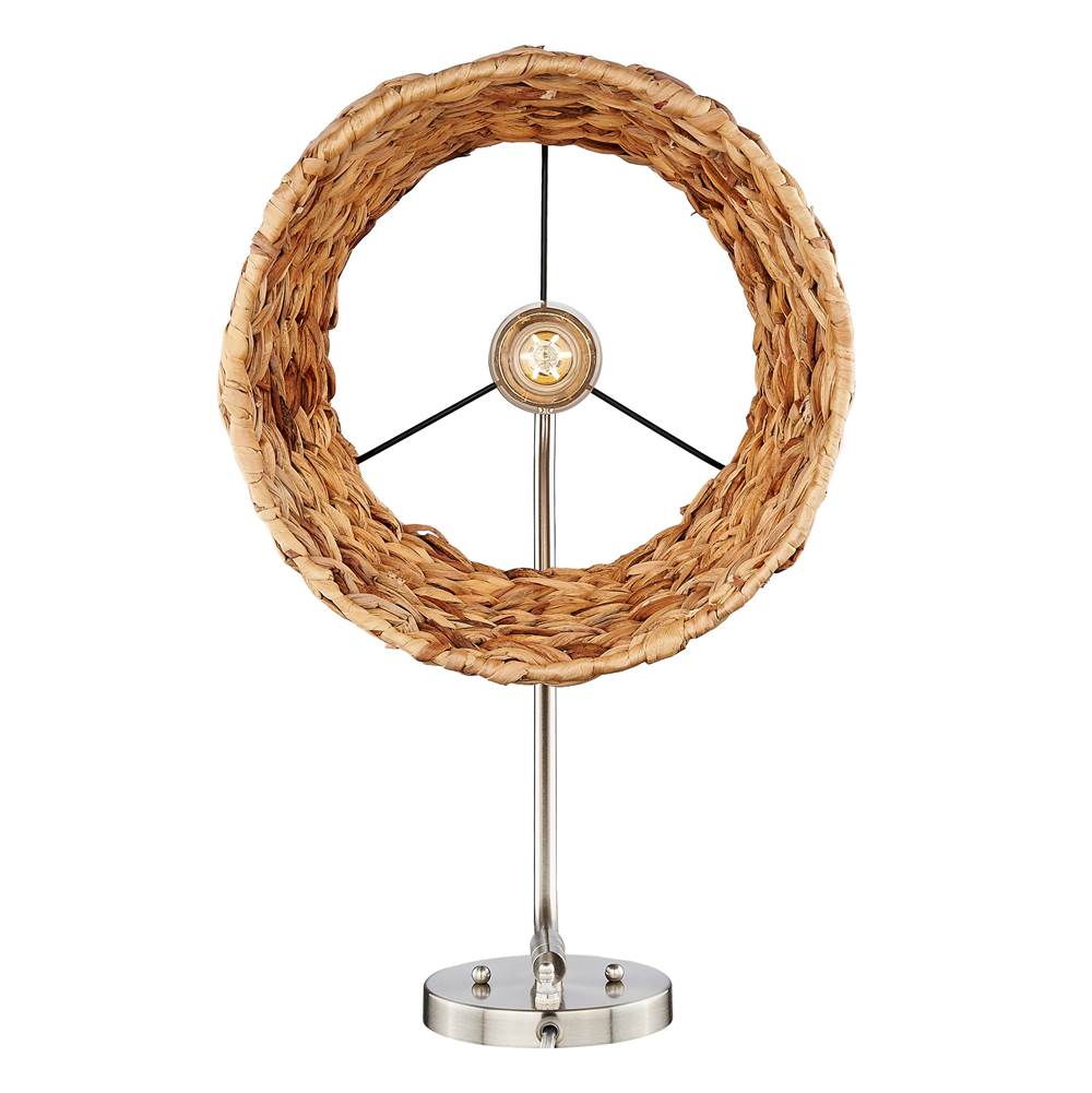 Golden Lighting 3694-A1W PW-WSG Pewter Wry Lighting Ryleigh 1-light Swing Arm Wall Lamp In Pewter And Woven Sweet Grass Shade Image 5