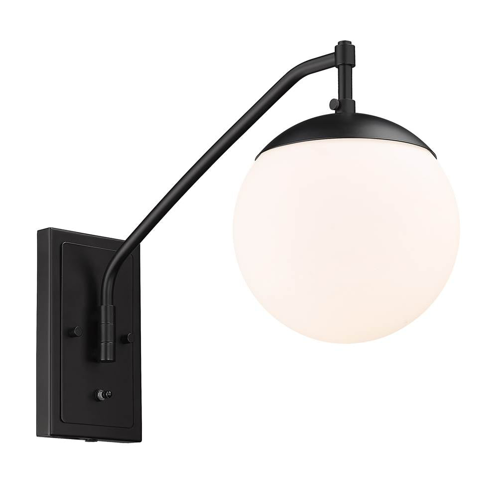 Golden Lighting 3699-A1W BLK-OP Matte Black Golden Lighting Glenn 1-light Swing Arm Wall Lamp In Matte Black Image 4