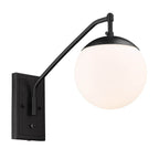Golden Lighting 3699-A1W BLK-OP Matte Black Golden Lighting Glenn 1-light Swing Arm Wall Lamp In Matte Black Image 4