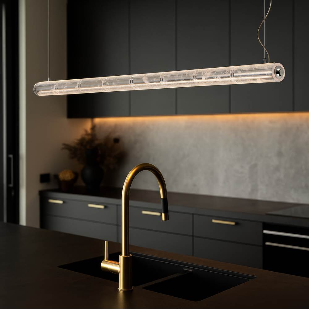 Golden Lighting 3726-LP64 PN-CY Polished Nickel Golden Lighting Crystallo Integrated Led Island Light In Polished Nickel Image 3