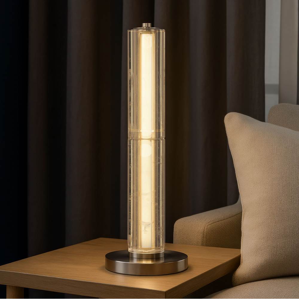 Golden Lighting 3726-TL18 PN-CY Polished Nickel Golden Lighting Crystallo Integrated Led Table Lamp In Polished Nickel Image 3