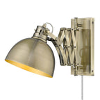 Golden Lighting 3824-A1W AB-AB Aged Brass Wry Lighting Hawthorn 1-light Swing Arm Wall Lamp In Aged Brass Image 1