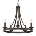 Golden Lighting 3863-5 BLK Matte Black Golden Lighting Saldano 5-light Chandelier In Matte Black Image 1