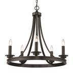 Golden Lighting 3863-5 BLK Matte Black Golden Lighting Saldano 5-light Chandelier In Matte Black Image 1