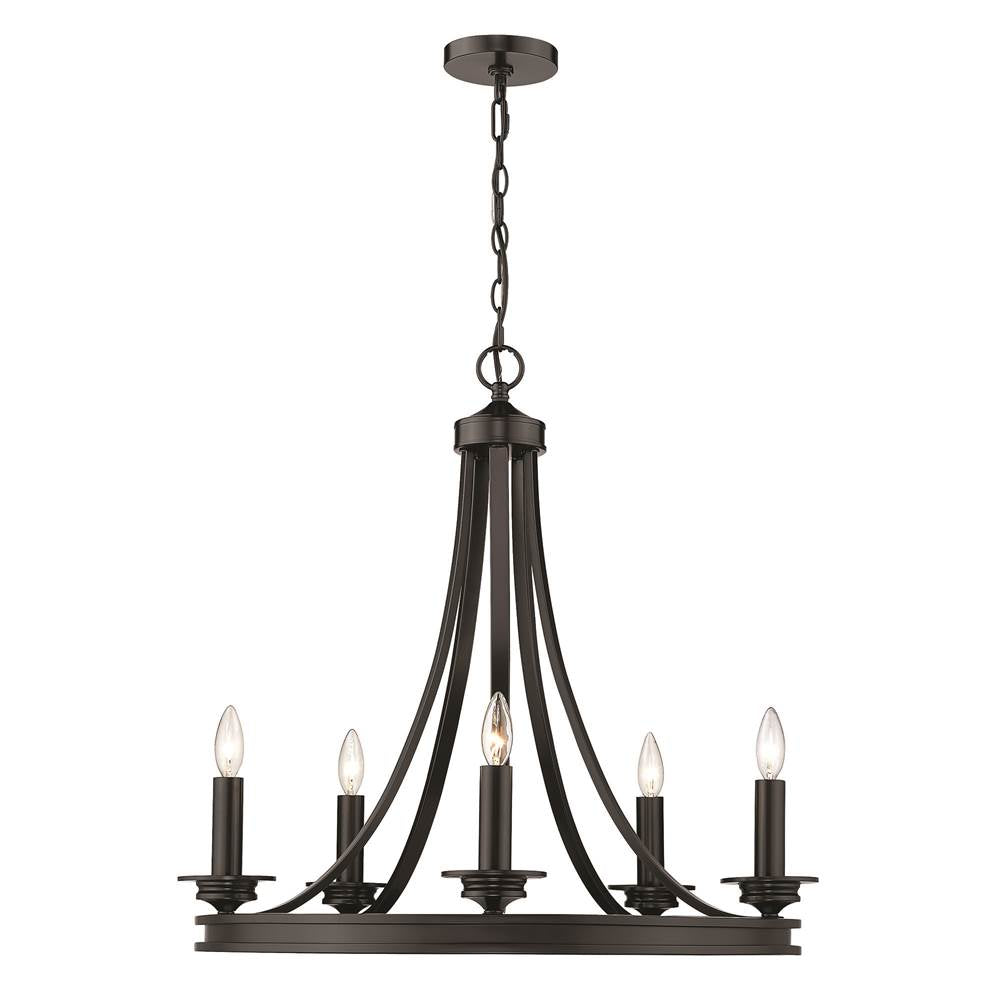 Golden Lighting Saldano Golden Lighting Saldano 5-light Chandelier In Matte Black