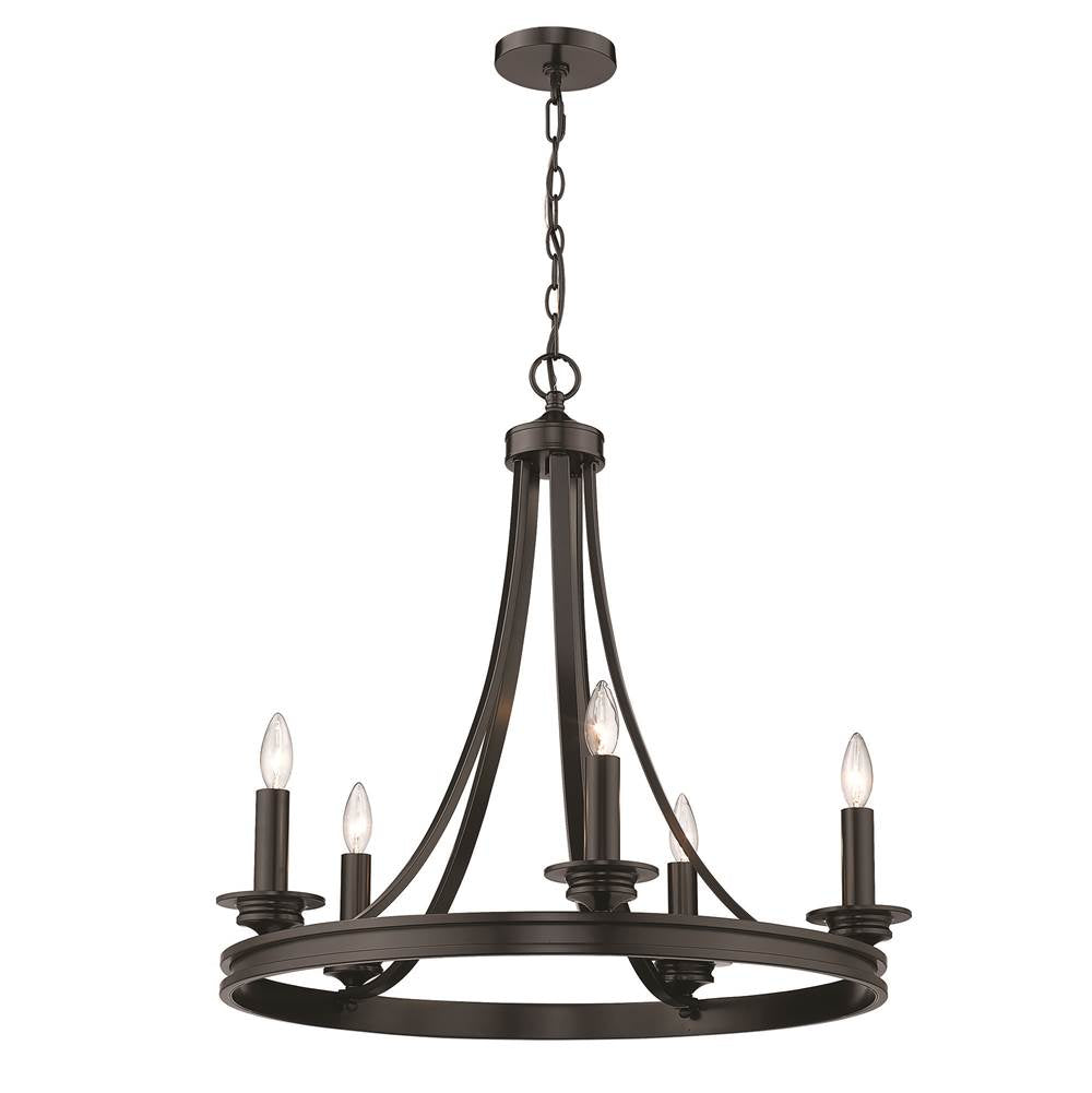 Golden Lighting 3863-5 BLK Matte Black Golden Lighting Saldano 5-light Chandelier In Matte Black Image 3