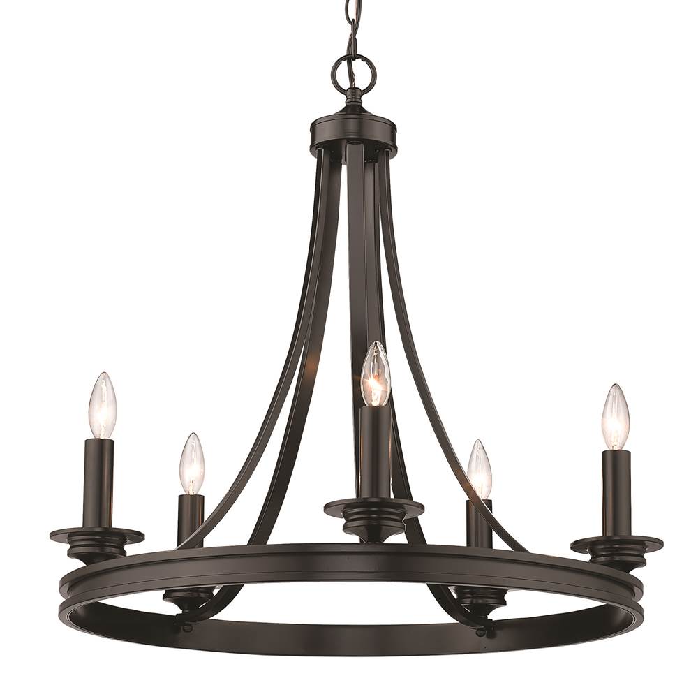 Golden Lighting 3863-5 BLK Matte Black Golden Lighting Saldano 5-light Chandelier In Matte Black Image 2