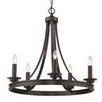 Golden Lighting 3863-5 BLK Matte Black Golden Lighting Saldano 5-light Chandelier In Matte Black Image 2