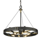 Golden Lighting 3866-M NB-AB Natural Black Golden Lighting Vaughn 6-light Pendant In Natural Black And Aged Brass Accents Image 9