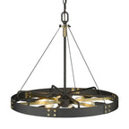 Golden Lighting 3866-M NB-AB Natural Black Golden Lighting Vaughn 6-light Pendant In Natural Black And Aged Brass Accents Image 8