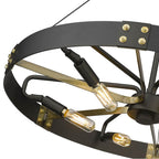 Golden Lighting 3866-M NB-AB Natural Black Golden Lighting Vaughn 6-light Pendant In Natural Black And Aged Brass Accents Image 5