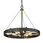 Golden Lighting 3866-M NB-AB Natural Black Golden Lighting Vaughn 6-light Pendant In Natural Black And Aged Brass Accents Image 1