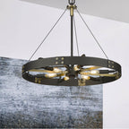 Golden Lighting 3866-M NB-AB Natural Black Golden Lighting Vaughn 6-light Pendant In Natural Black And Aged Brass Accents Image 3