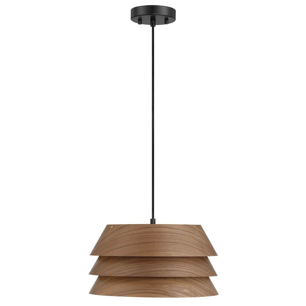 Golden Lighting 3990-13 DWA Dark Walnut Golden Lighting Aalto 1-light 6'' Pendant In Dark Walnut Image 1